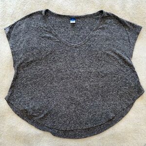 Old Navy Women's Slub Knit Tee in Charcoal